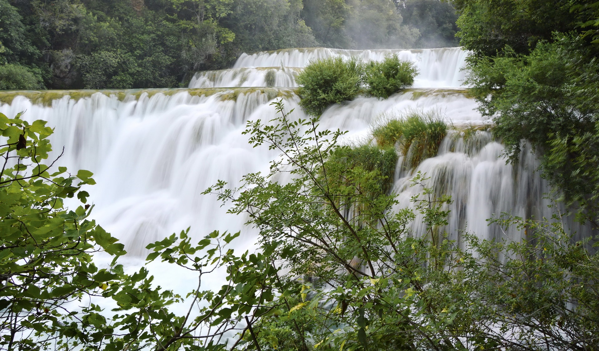 The upper part of Skradinski buk waterfall