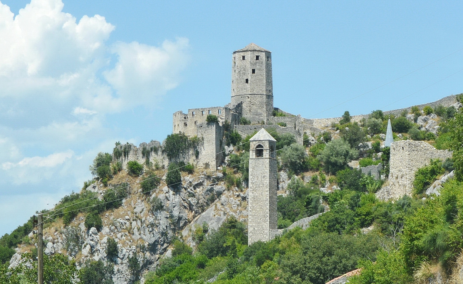 Citadel Počitelj seen when approaching Mostar