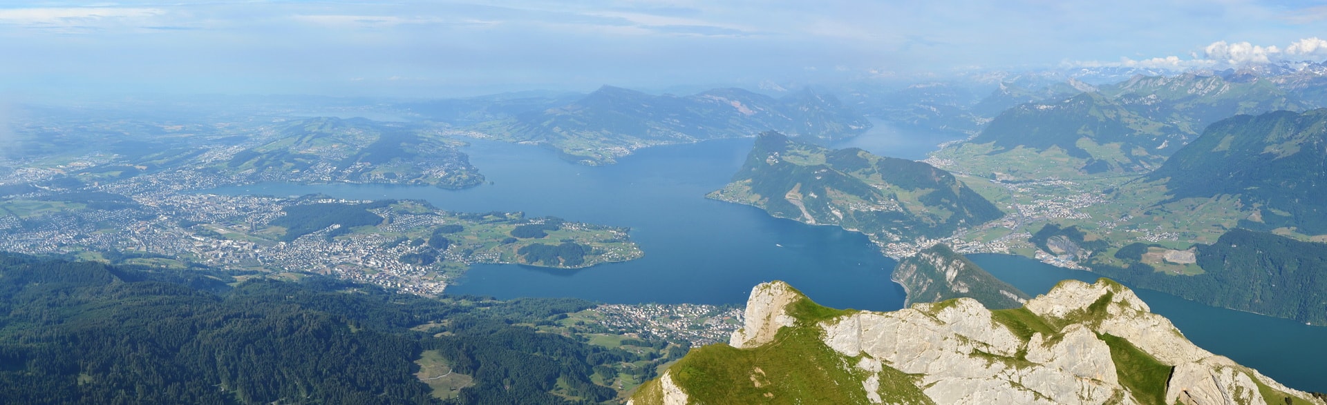 Lake Lucerne and the City of Lucerne, looking from Esel