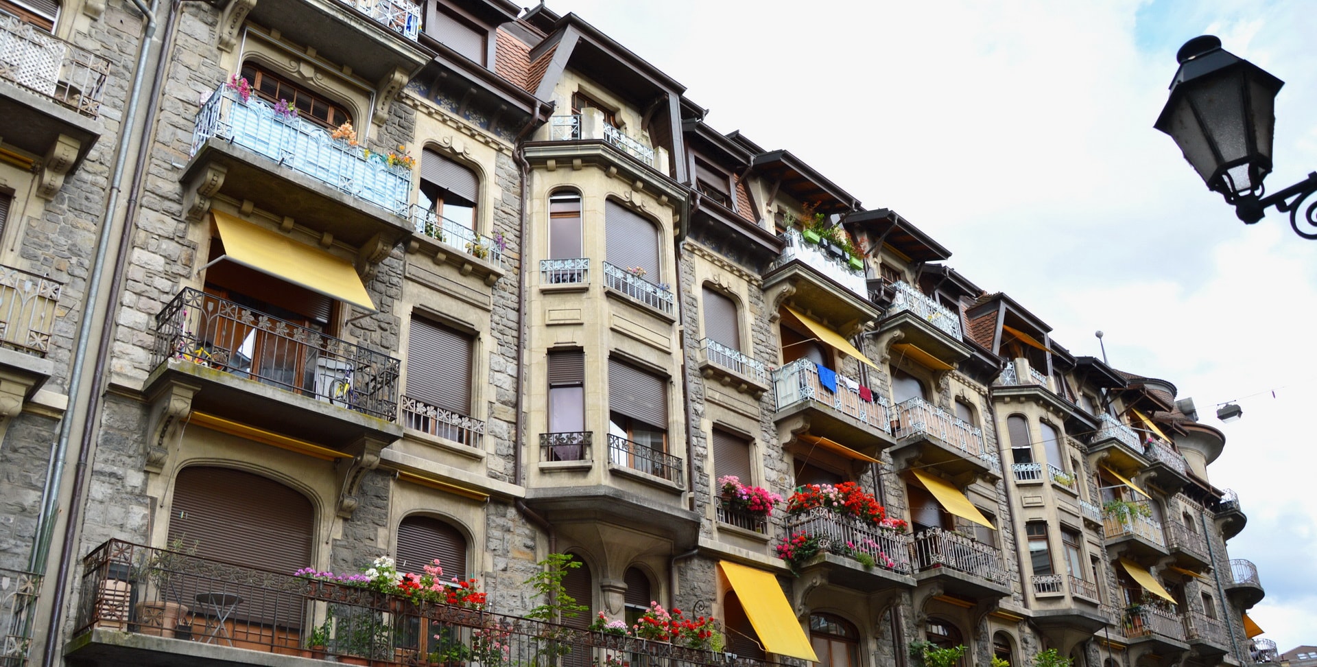 Beautiful architecture in the streets of Montreux