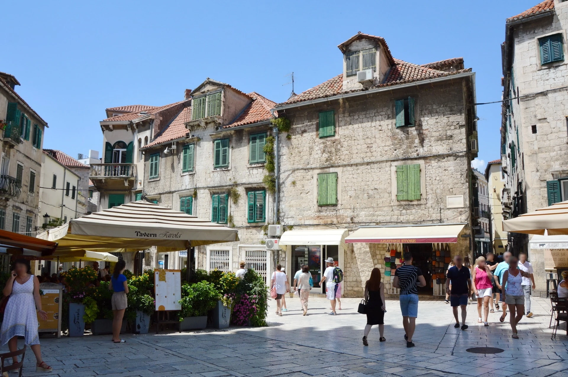 Walking through the narrow streets of Split historic centre