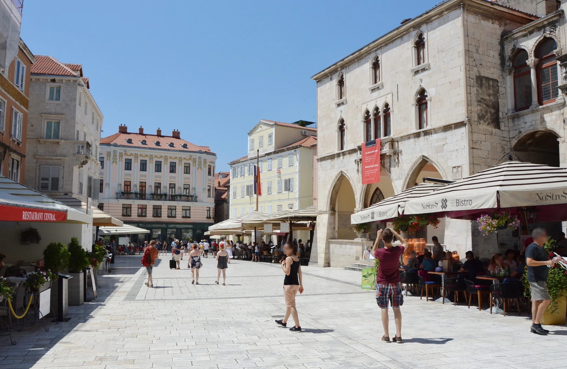 Narodni trg is the main square in the historic centre of Split