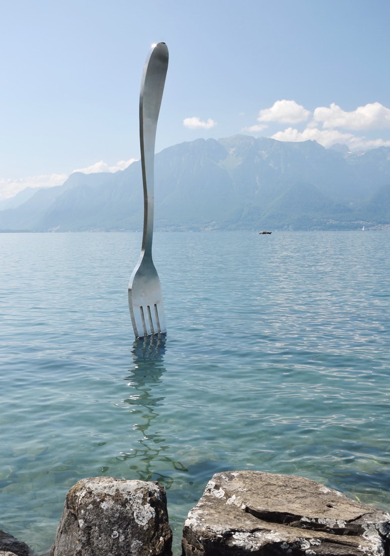 The Fork of Vevey in the waters of Lake Geneva