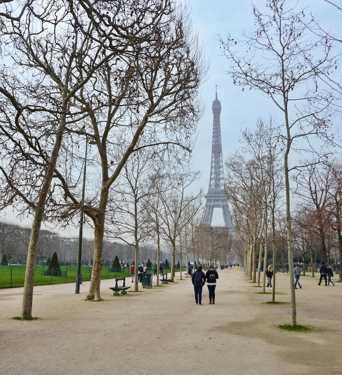 The Eiffel Tower, looking from Champ de Mars