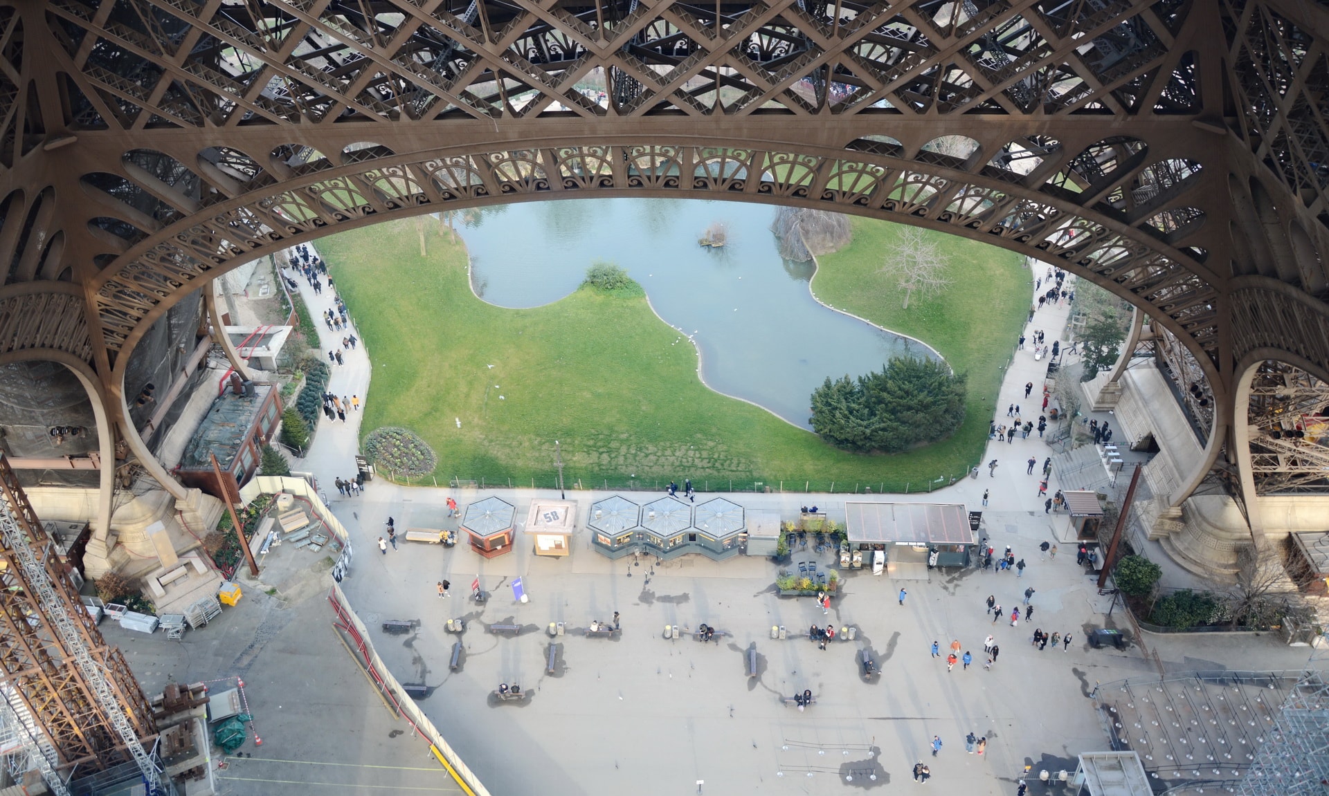 The 1st floor of the Eiffel Tower has a café on it and also part with glass floor