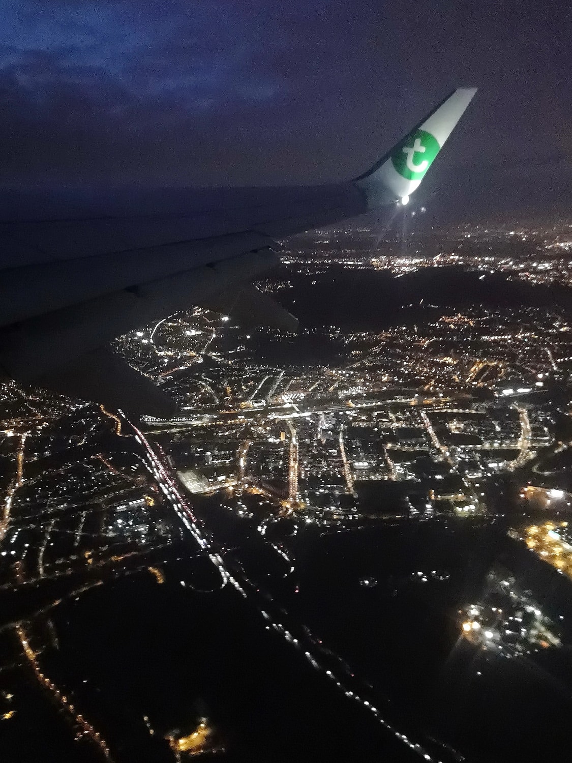 Paris at night, leaving Orly airport bound for Prague