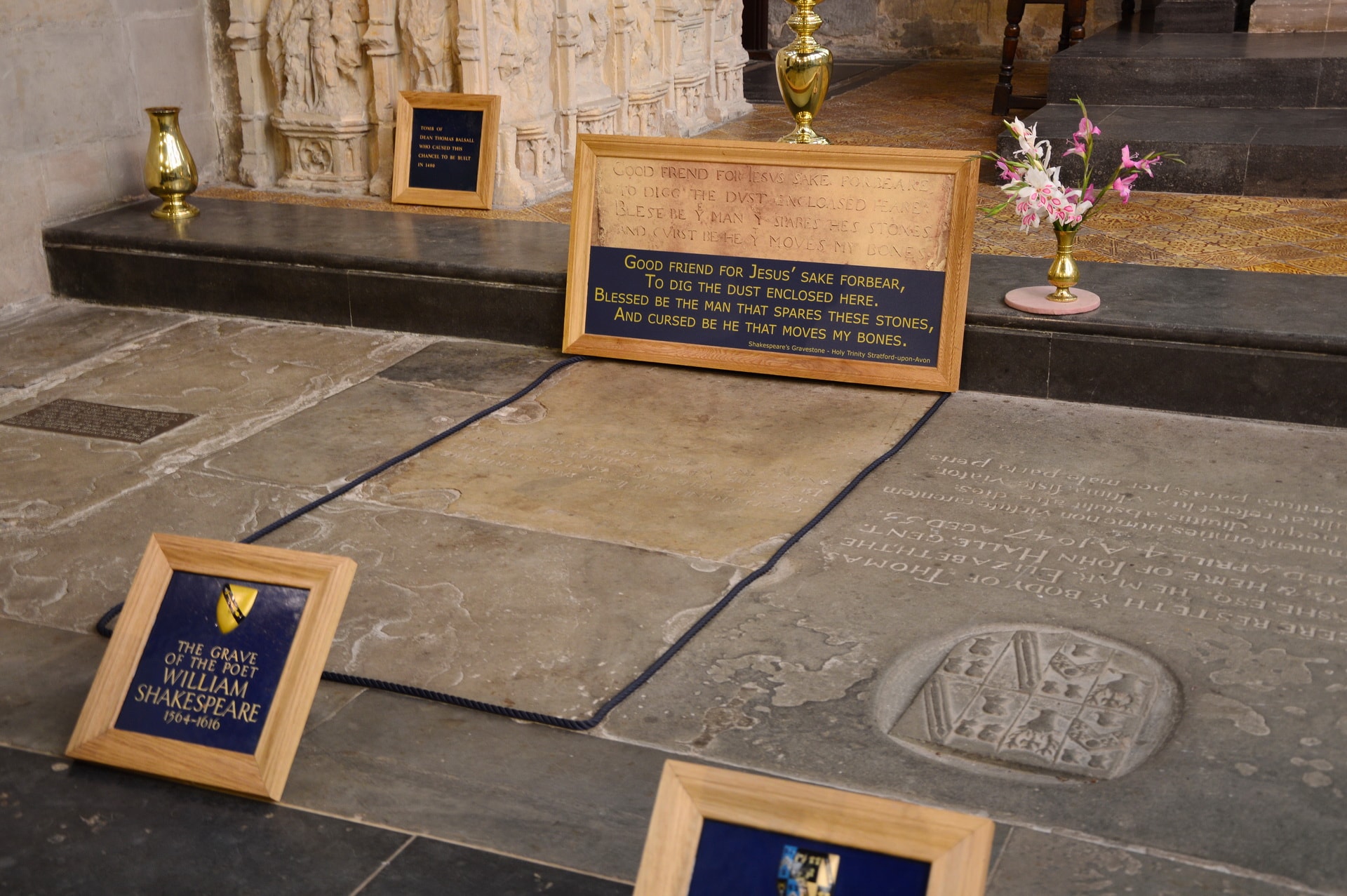 The grave of William Shakespeare in the Church of the Holy Trinity