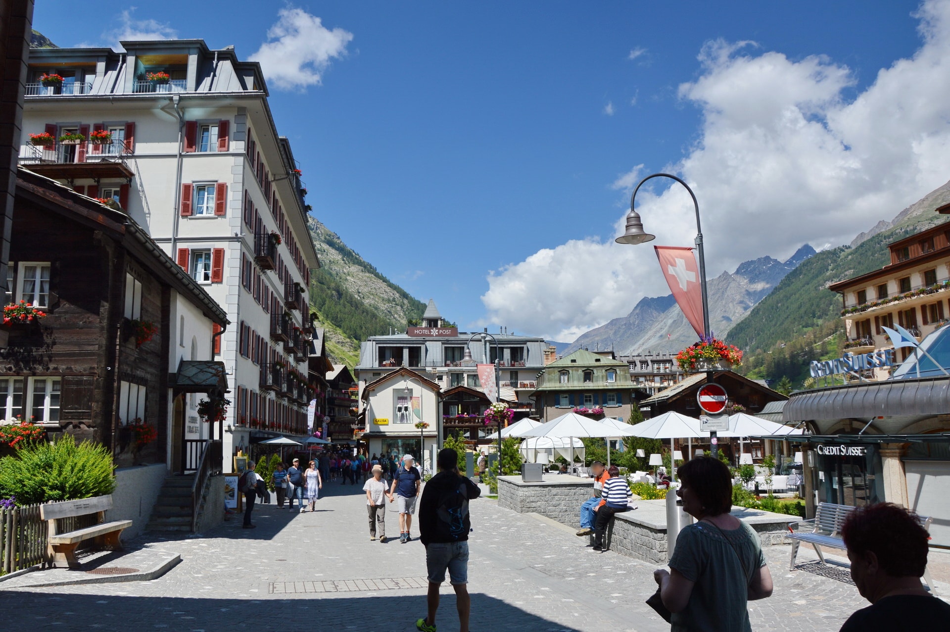 Bahnhofstrasse is the main street in Zermatt