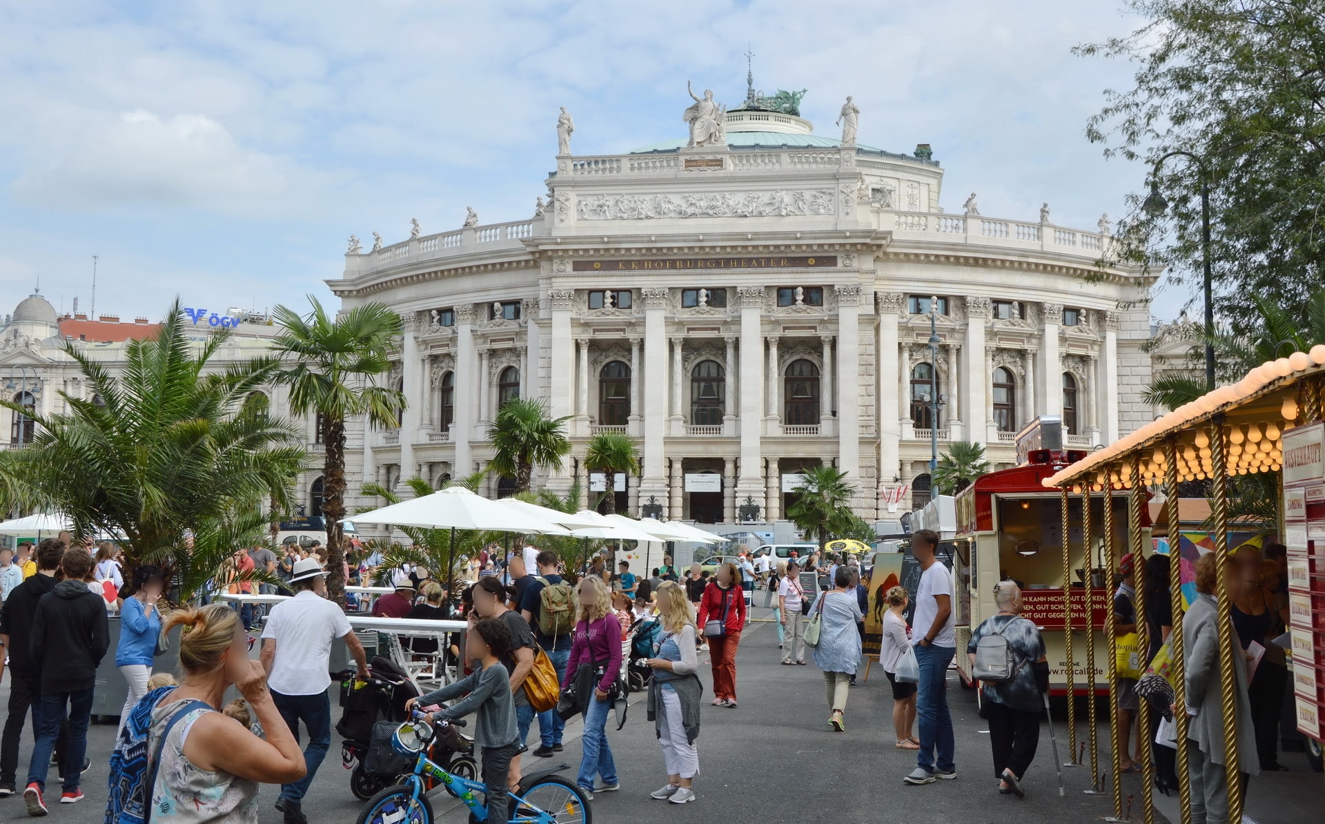 Burgtheater is the National Theatre of Austria and can be found in fron of the Rathausplatz square