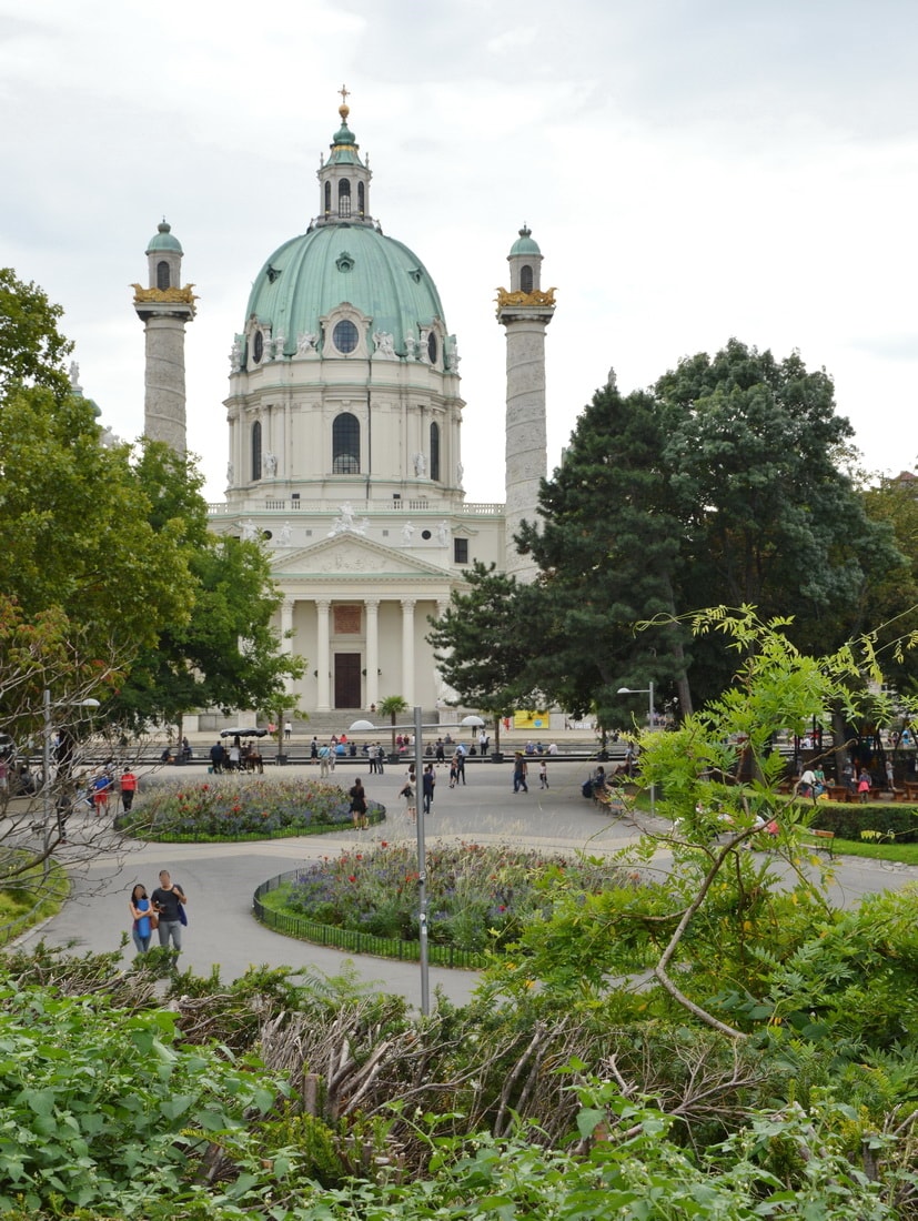 St. Charles Church with its powerful dome at Karlsplatz square